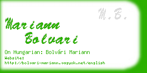 mariann bolvari business card