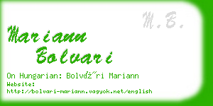 mariann bolvari business card